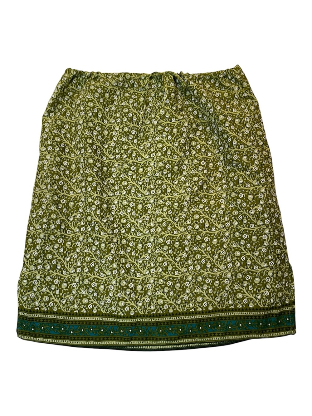 Vintage 90s A. Byer Green Floral Skirt Cottagecore Made in USA Women’s Size L